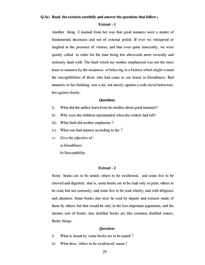 MP Board Class 11 English (Special) Question Bank (PDF) – Important Questions