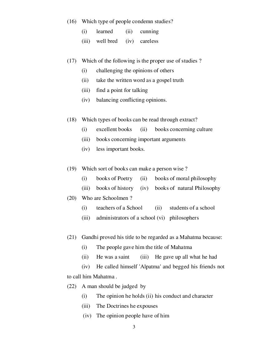 MP Board Class 11 English (Special) Question Bank (PDF) – Important Questions
