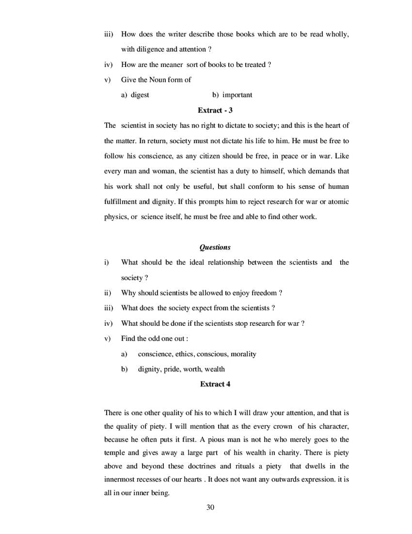 MP Board Class 11 English (Special) Question Bank (PDF) – Important Questions
