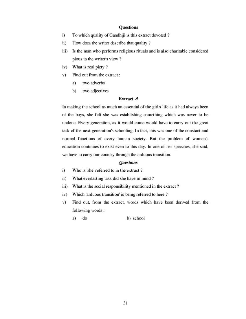 MP Board Class 11 English (Special) Question Bank (PDF) – Important Questions