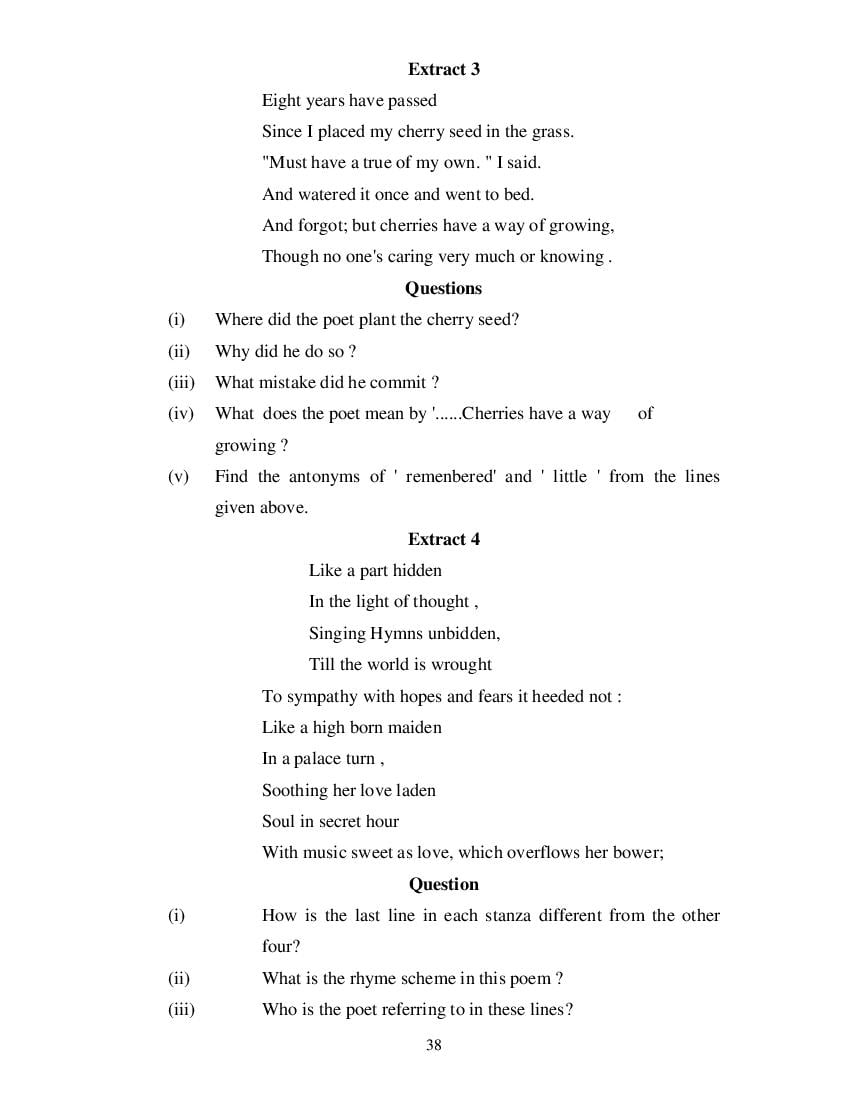 MP Board Class 11 English (Special) Question Bank (PDF) – Important Questions