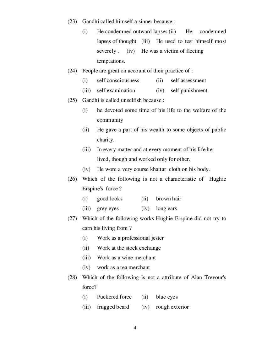 MP Board Class 11 English (Special) Question Bank (PDF) – Important Questions