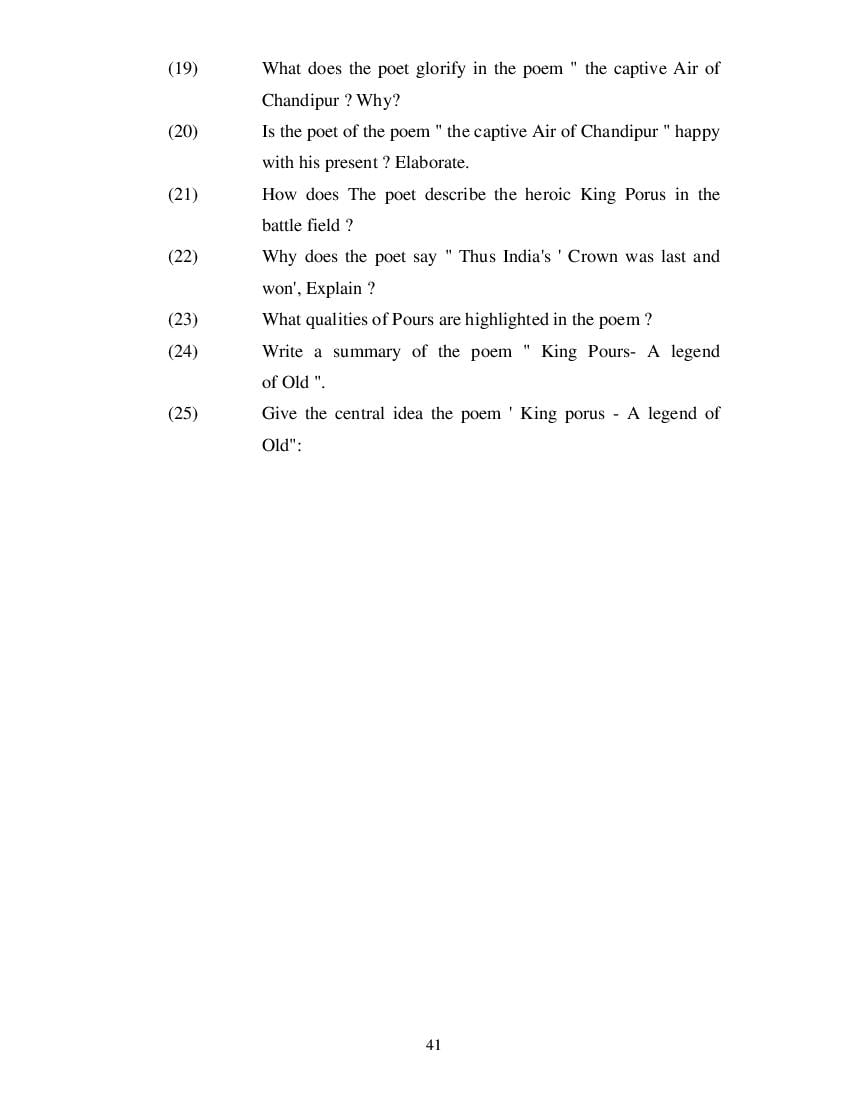 MP Board Class 11 English (Special) Question Bank (PDF) – Important Questions