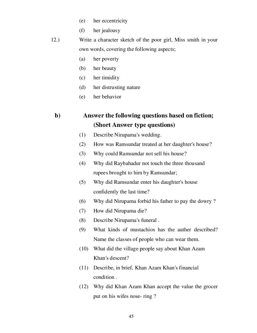 MP Board Class 11 English (Special) Question Bank (PDF) – Important Questions