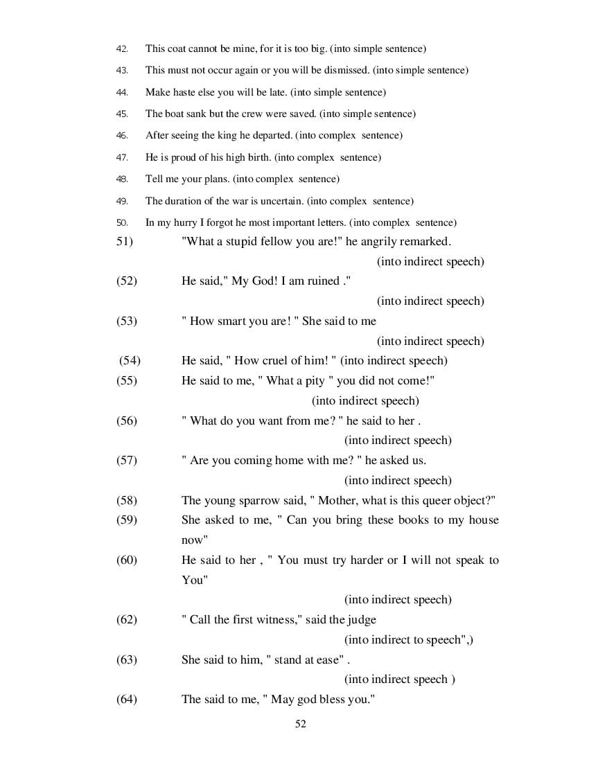 MP Board Class 11 English (Special) Question Bank (PDF) – Important Questions