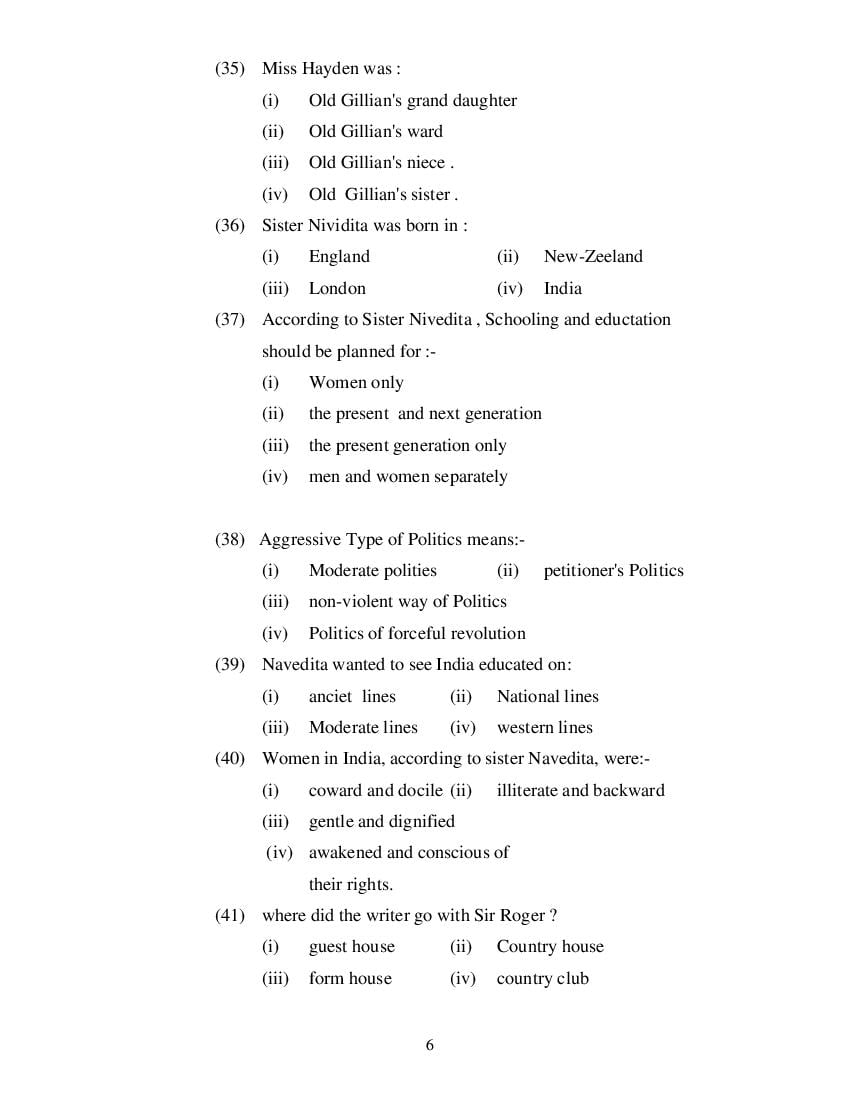 MP Board Class 11 English (Special) Question Bank (PDF) – Important Questions