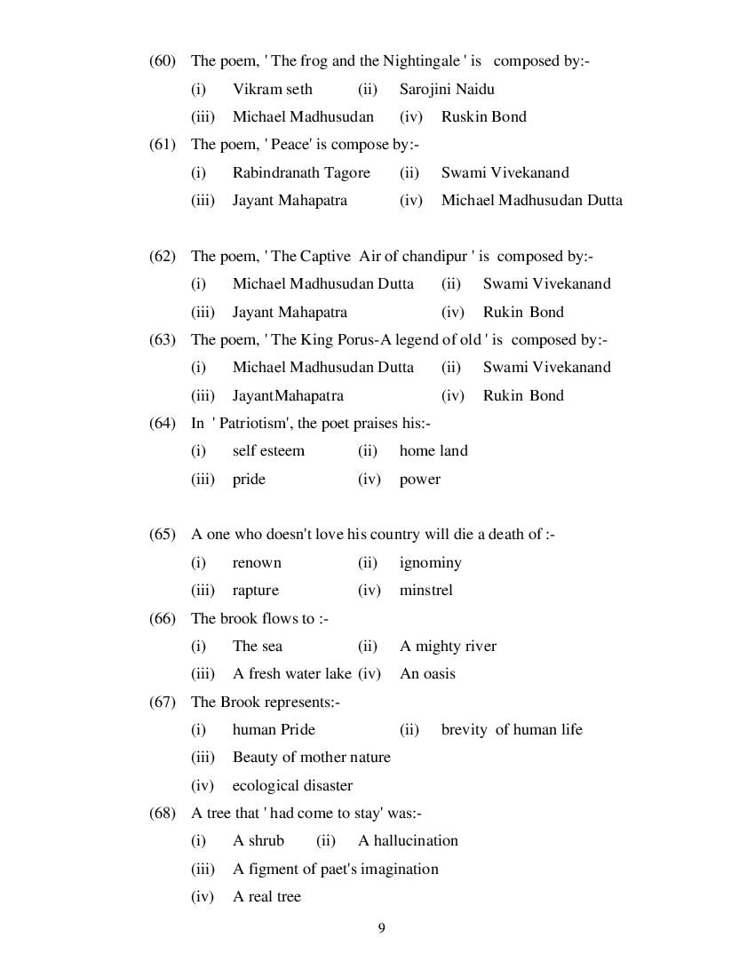 MP Board Class 11 English (Special) Question Bank (PDF) – Important Questions