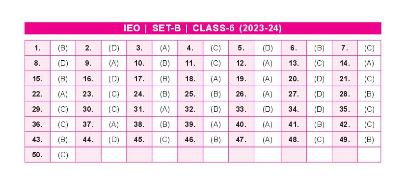SOF IEO 2024 Answer Key Set-B Class 6 - Page 1