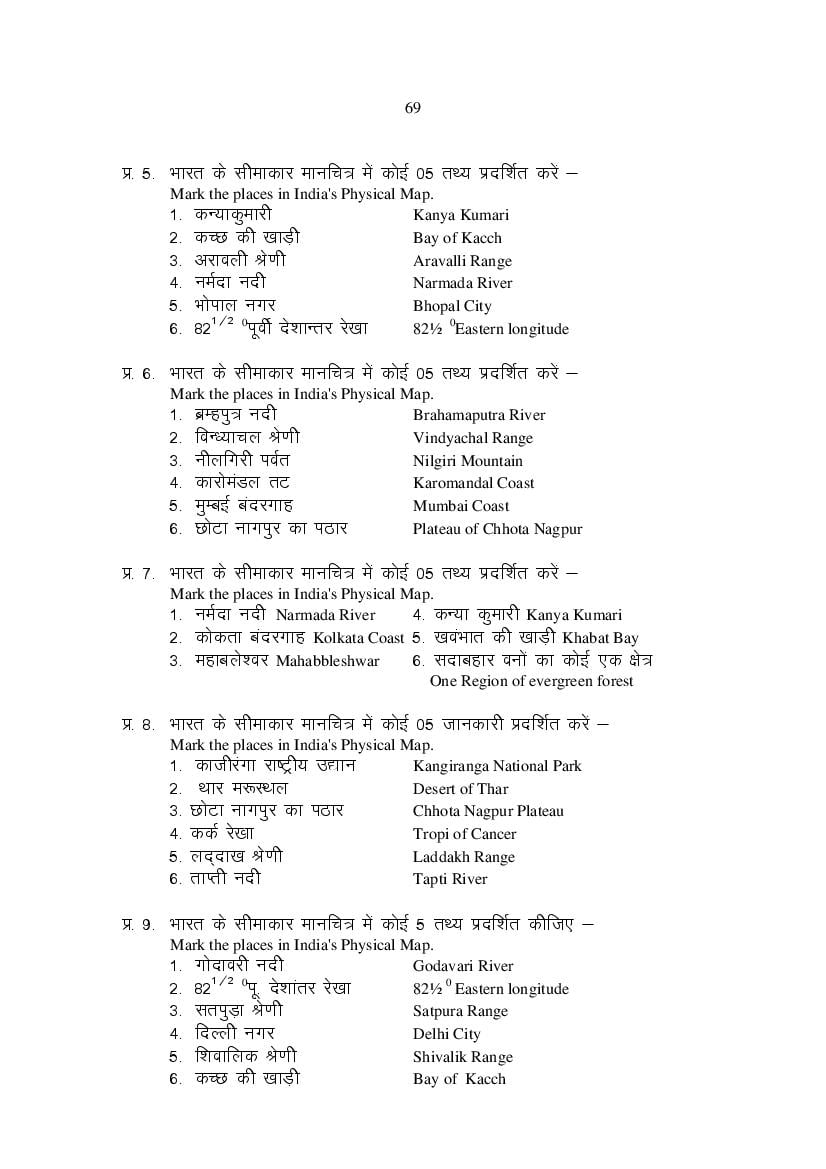 MP Board Class 11 Geography Question Bank (PDF) – Important Questions