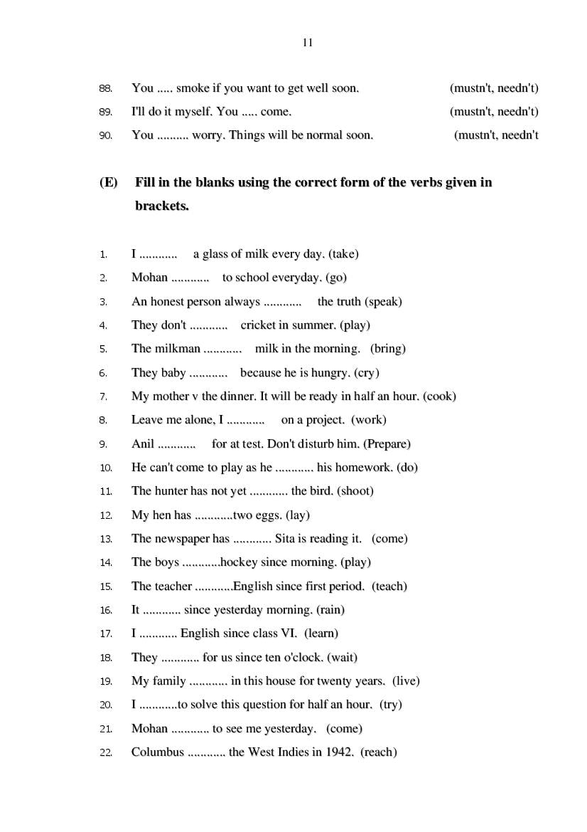 MP Board Class 11 English (General) Question Bank (PDF) – Important Questions