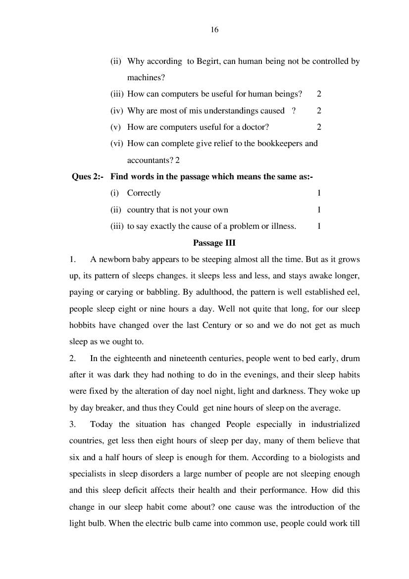MP Board Class 11 English (General) Question Bank (PDF) – Important Questions