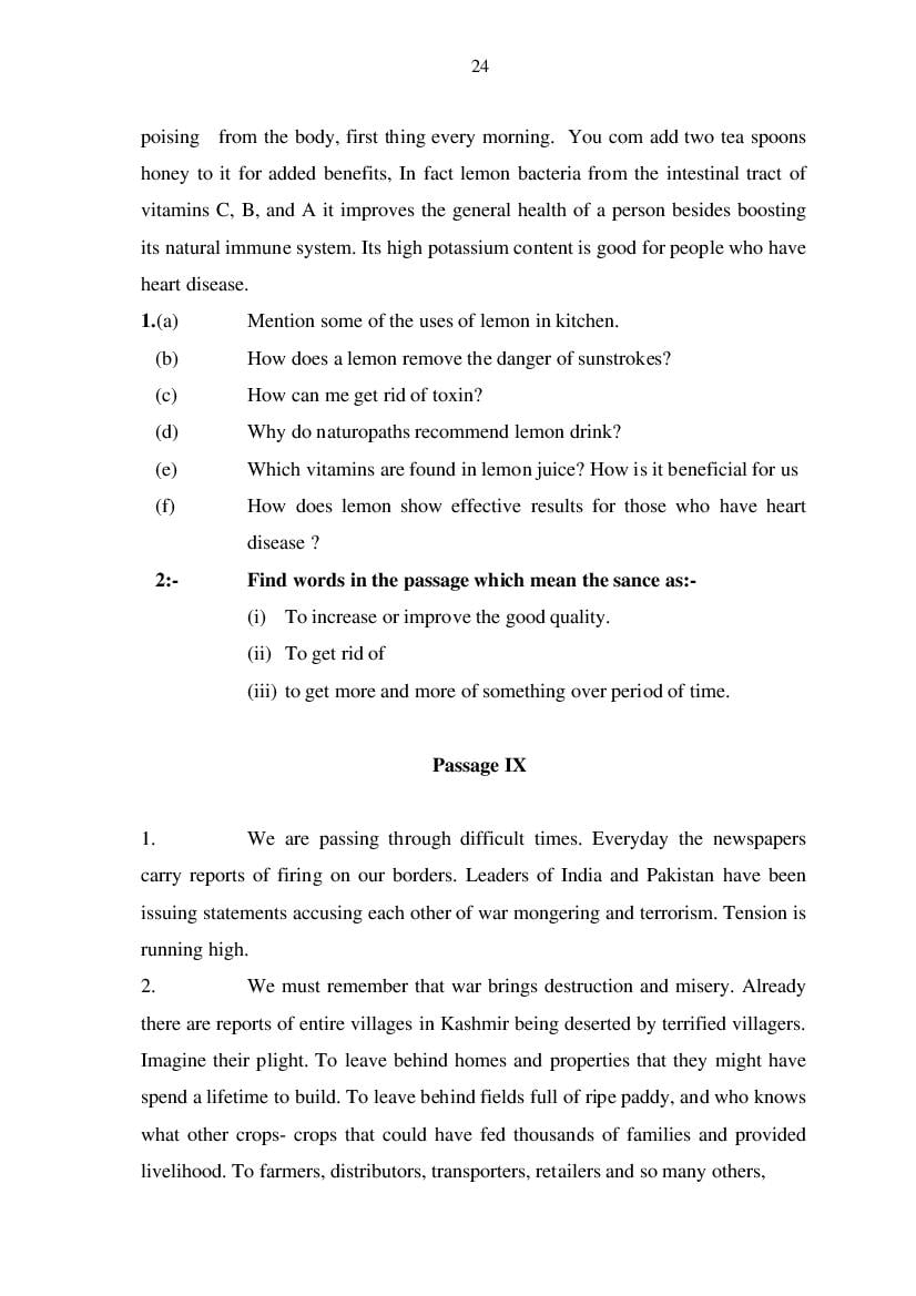 MP Board Class 11 English (General) Question Bank (PDF) – Important Questions