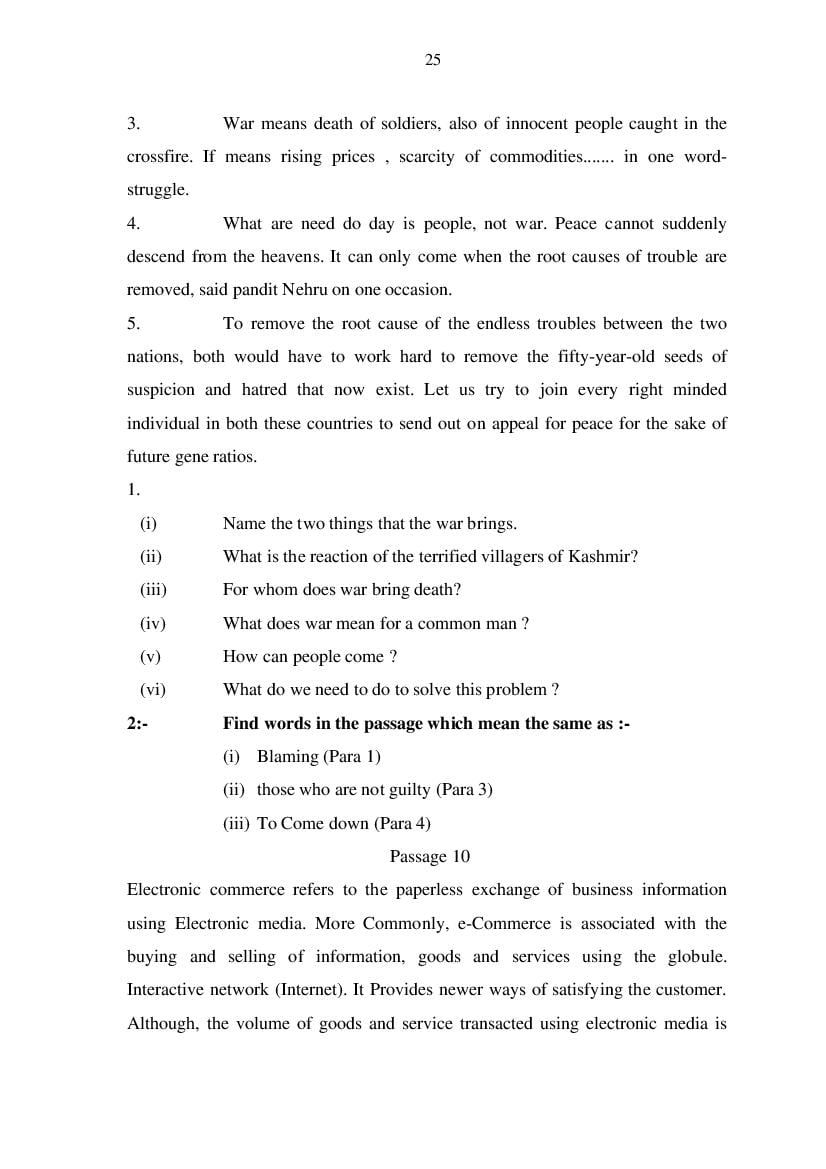 MP Board Class 11 English (General) Question Bank (PDF) – Important Questions