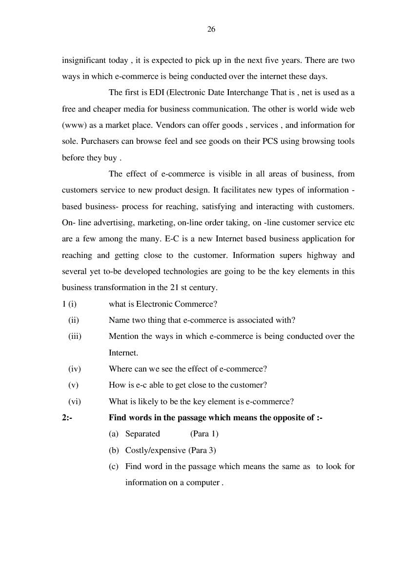 MP Board Class 11 English (General) Question Bank (PDF) – Important Questions