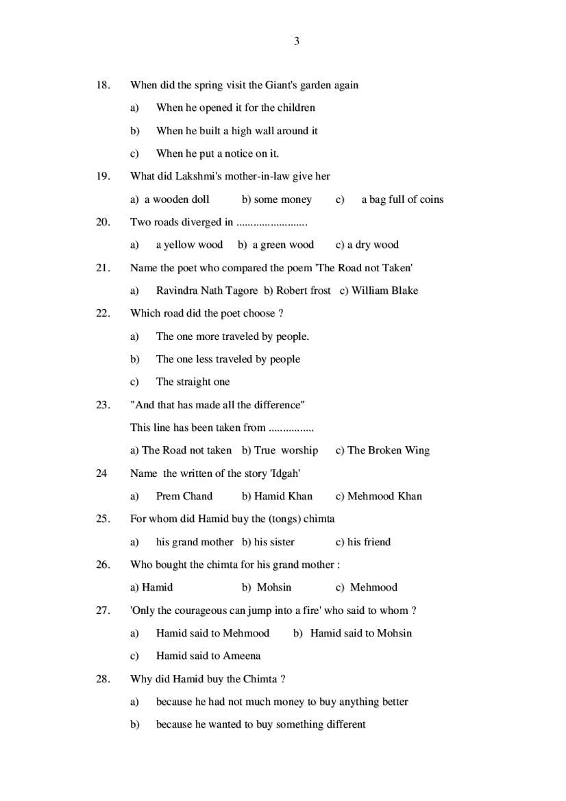 MP Board Class 11 English (General) Question Bank (PDF) – Important Questions