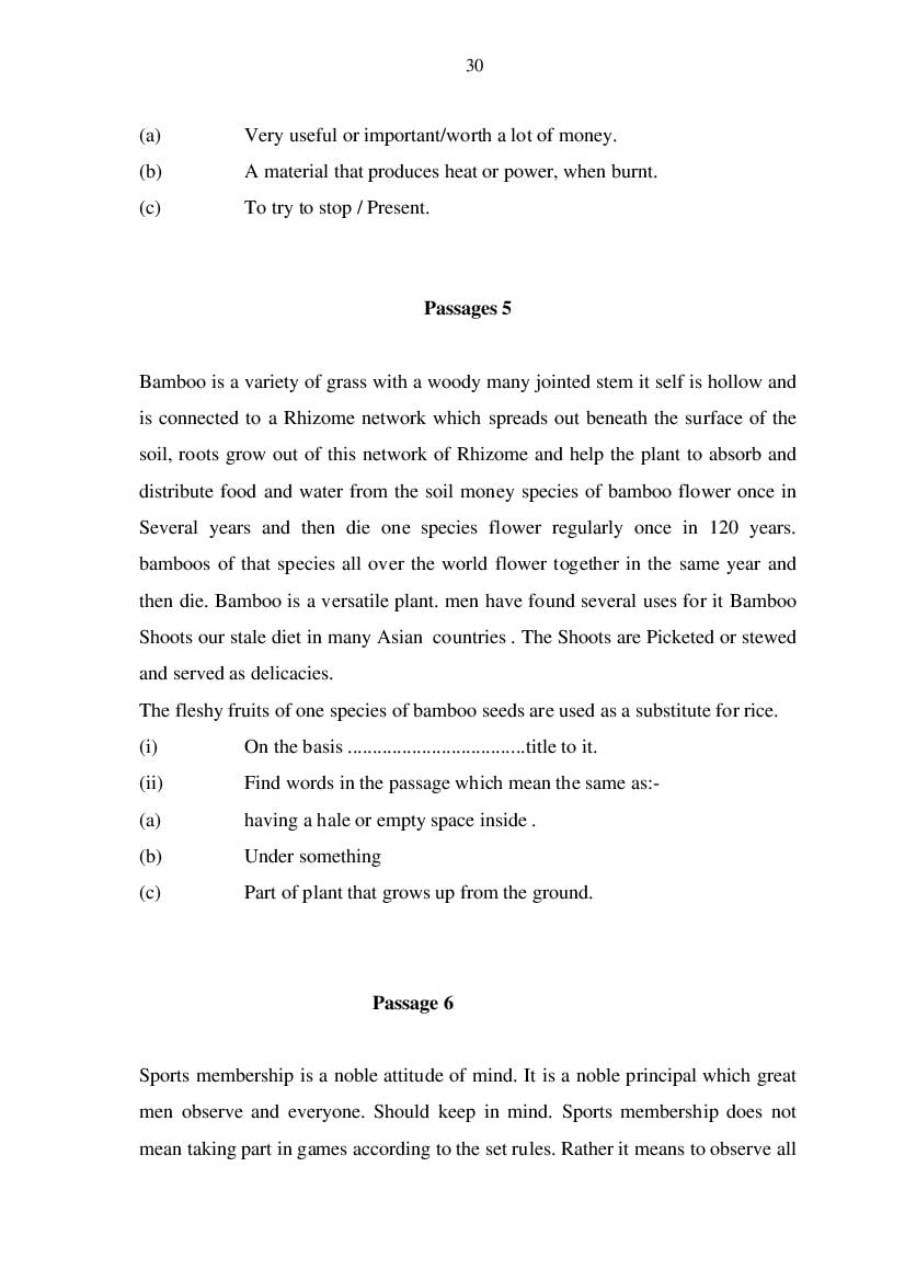 MP Board Class 11 English (General) Question Bank (PDF) – Important Questions
