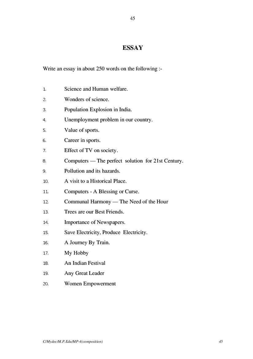 MP Board Class 11 English (General) Question Bank (PDF) – Important Questions
