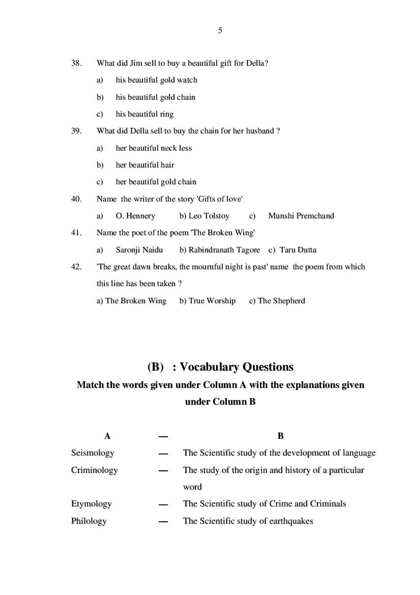 MP Board Class 11 English (General) Question Bank (PDF) – Important Questions