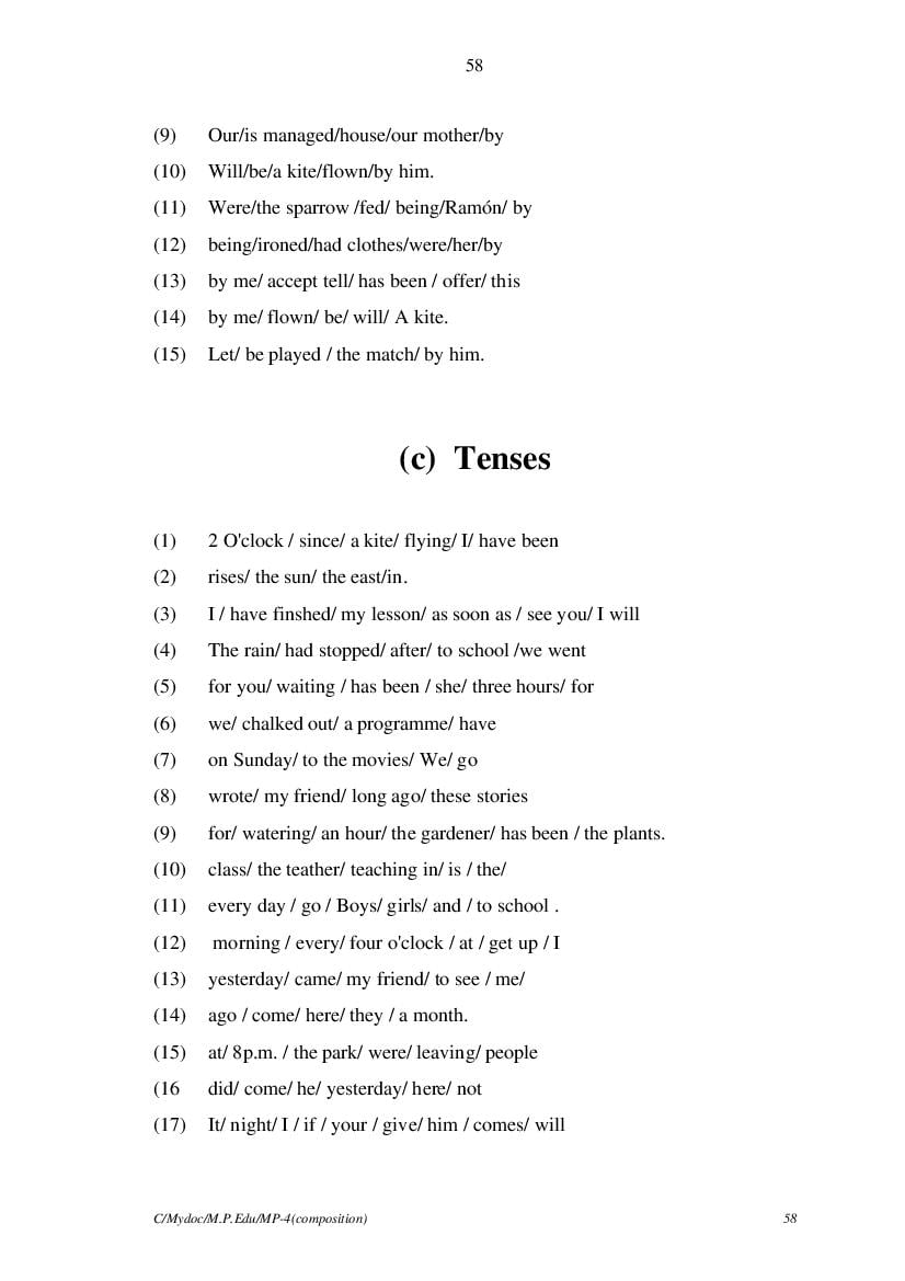 MP Board Class 11 English (General) Question Bank (PDF) – Important Questions