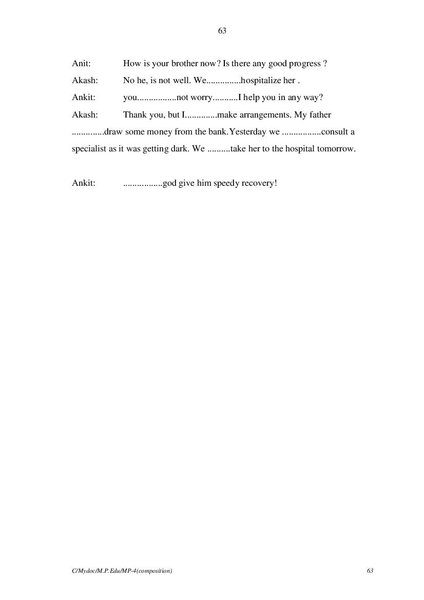 MP Board Class 11 English (General) Question Bank (PDF) – Important Questions
