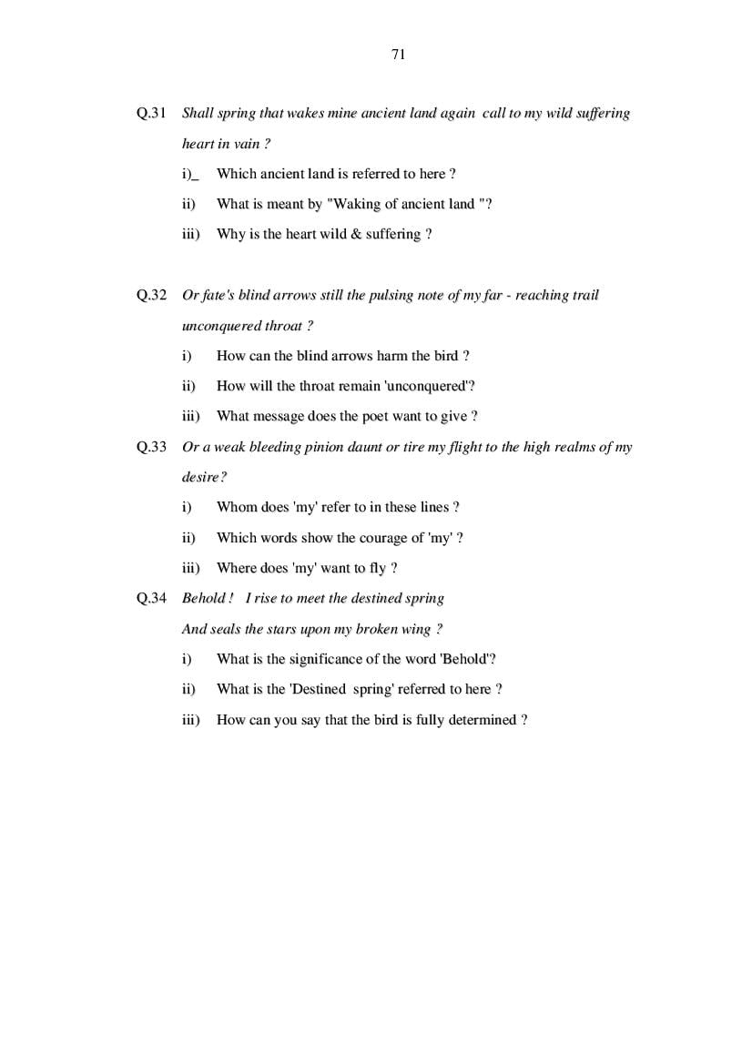 MP Board Class 11 English (General) Question Bank (PDF) – Important Questions