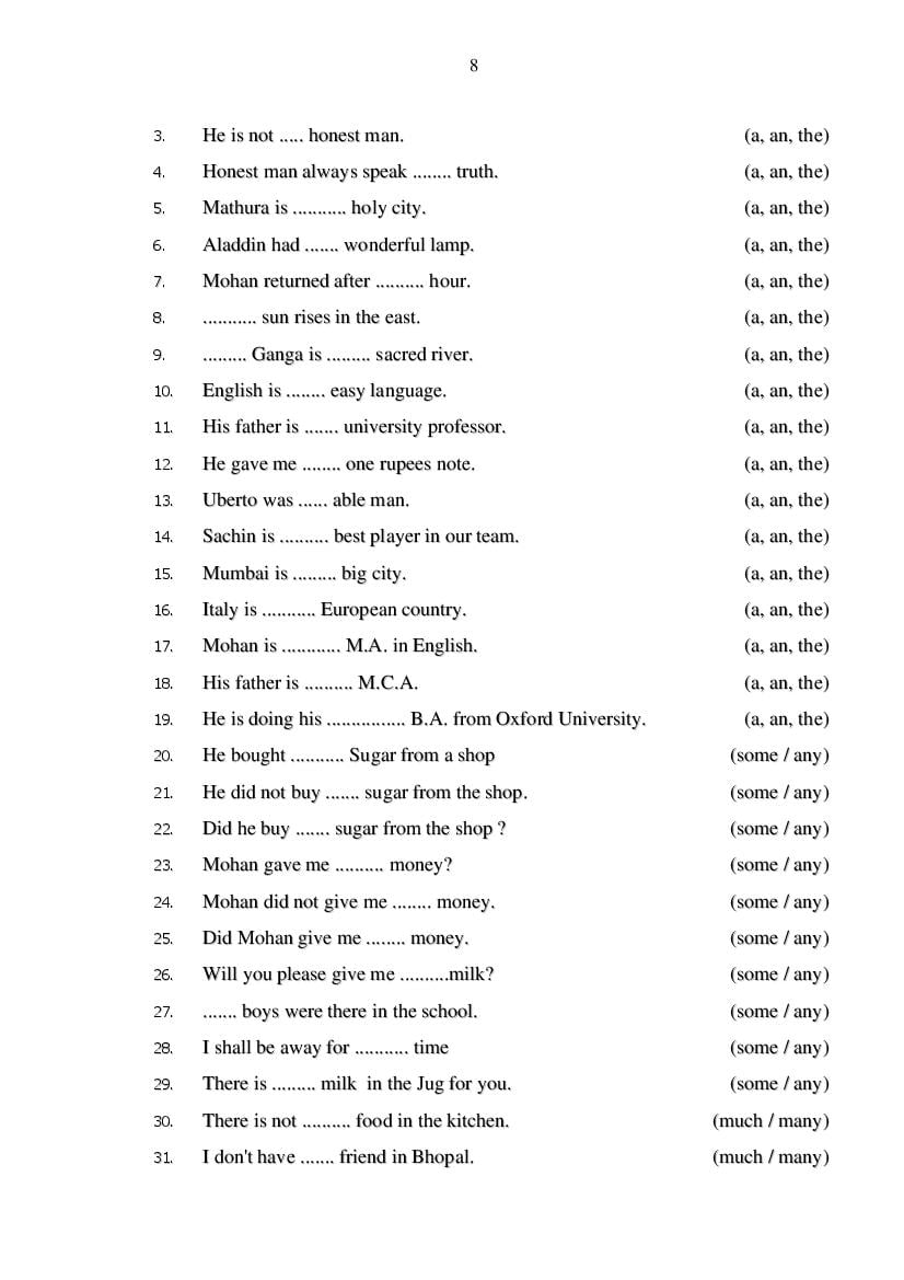 MP Board Class 11 English (General) Question Bank (PDF) – Important Questions