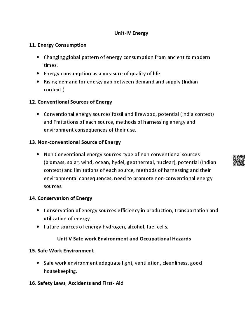 PSEB Class 11 EVS Syllabus (PDF)