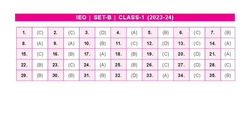 SOF IEO 2024 Answer Key Set-B Class 1 - Page 1