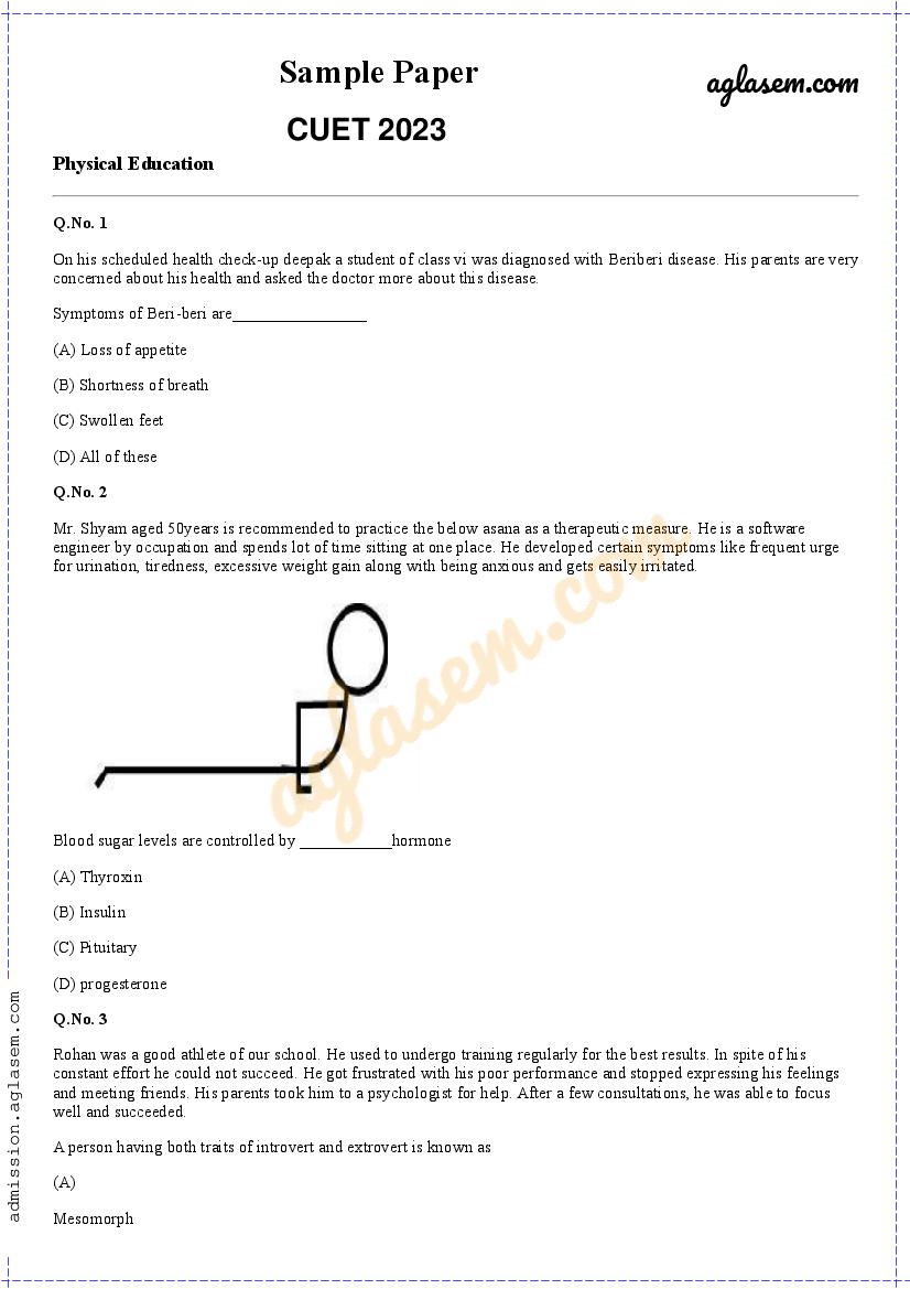 physical education sample paper pdf