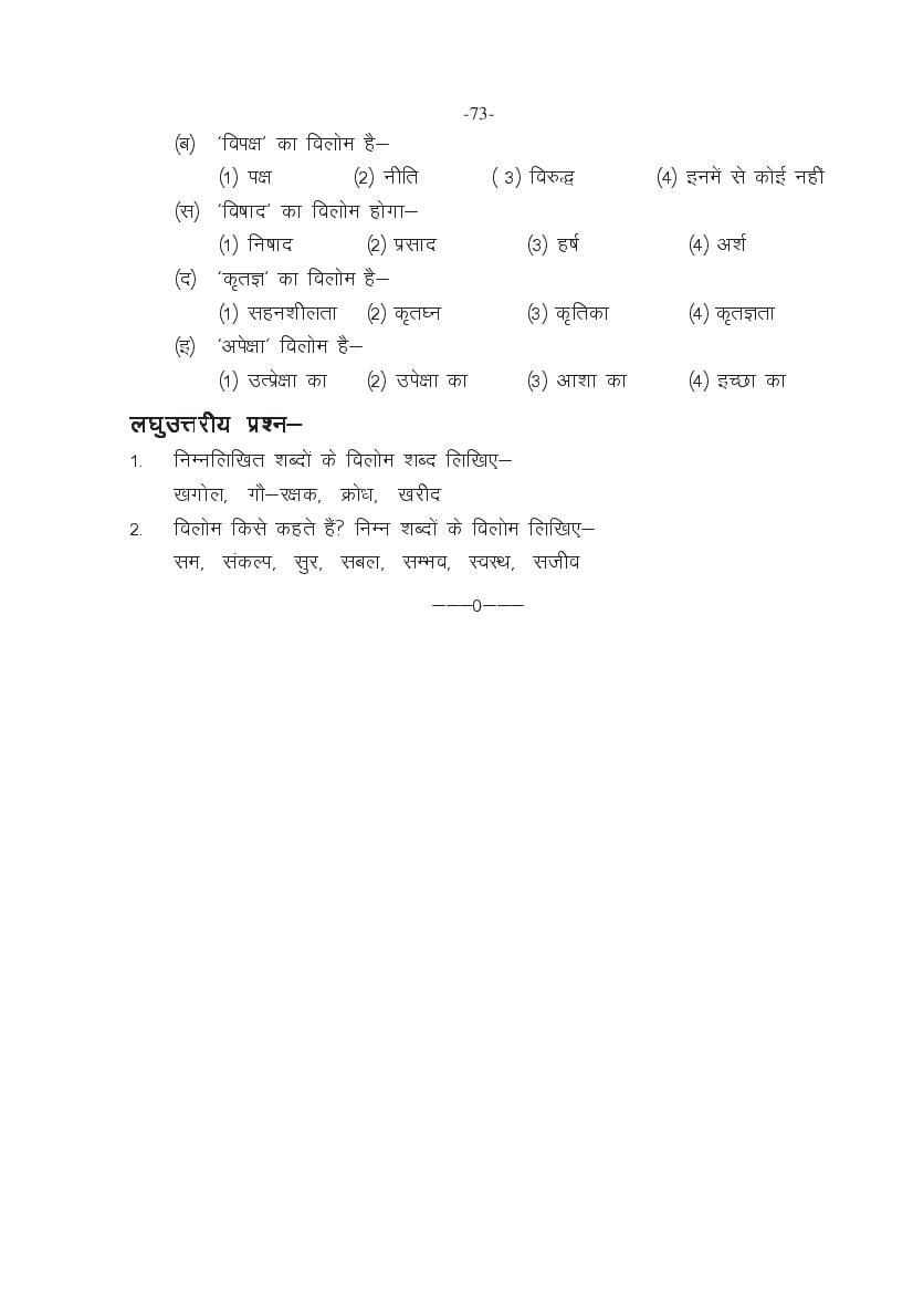 MP Board Class 11 Hindi (General) Question Bank (PDF) – Important Questions