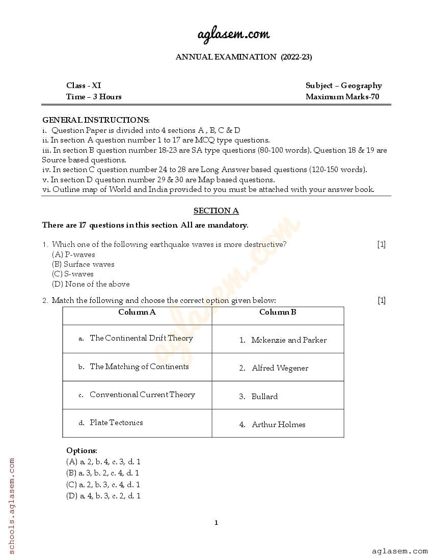 geography assignment grade 11 2023