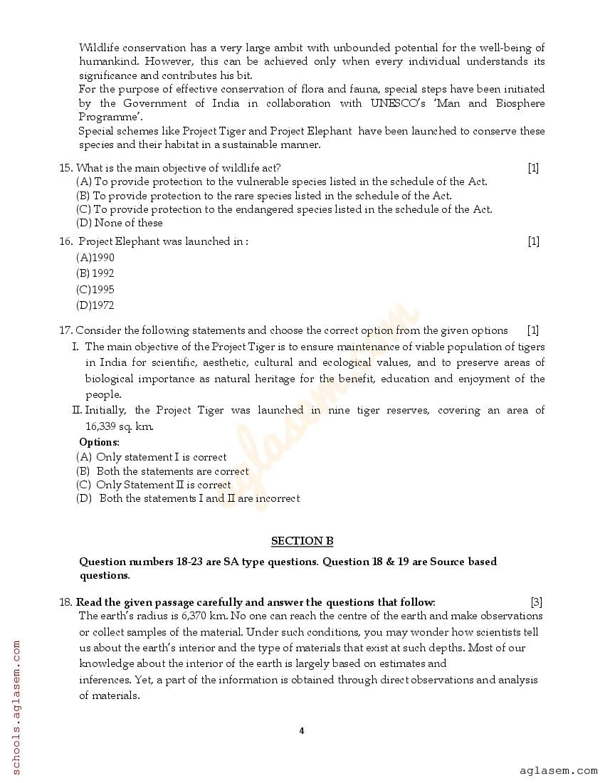 Class 11 Geography Question Paper 2023 (PDF) 11th Annual Exam