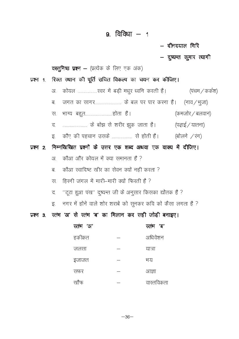 MP Board Class 11 Hindi (Special) Question Bank (PDF) – Important Questions