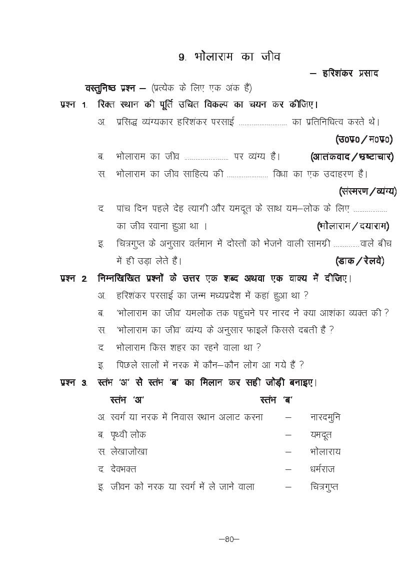 MP Board Class 11 Hindi (Special) Question Bank (PDF) – Important Questions