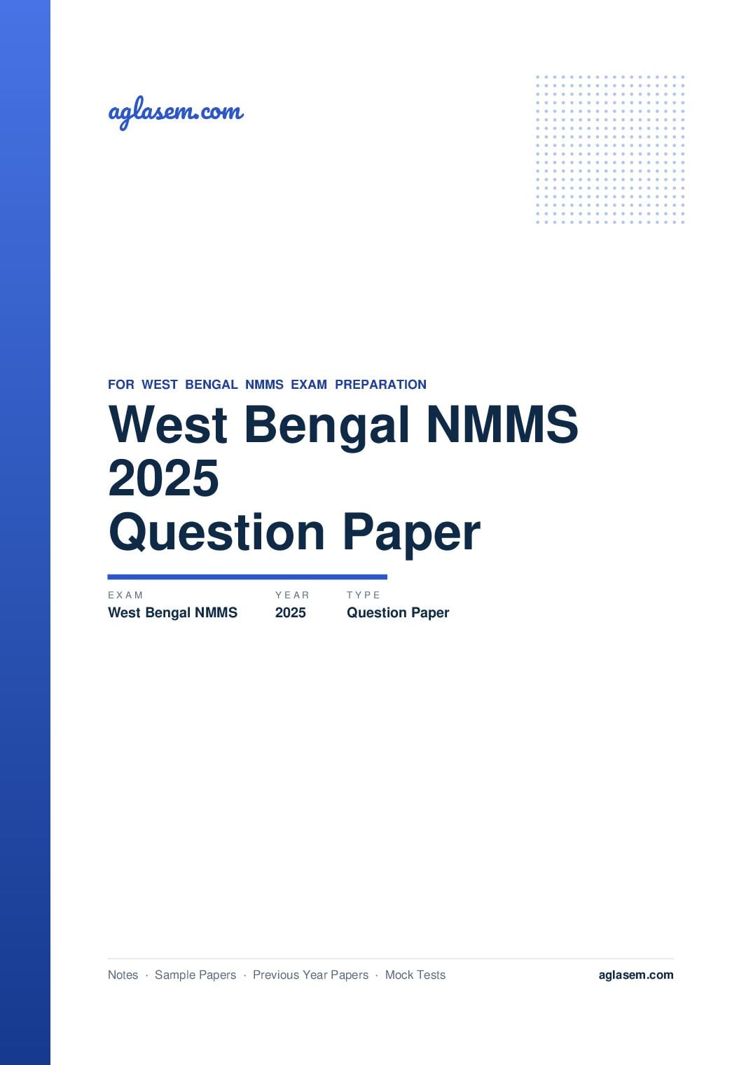 West Bengal NMMS 2025 Question Paper - Page 1 of 33
