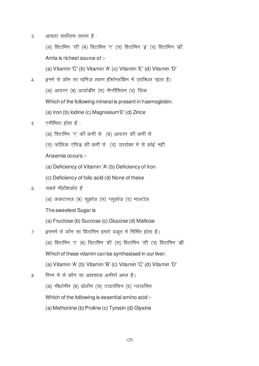 MP Board Class 11 Home Science Question Bank (PDF) – Important Questions