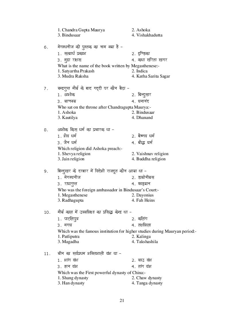 MP Board Class 11 History Question Bank (PDF) – Important Questions