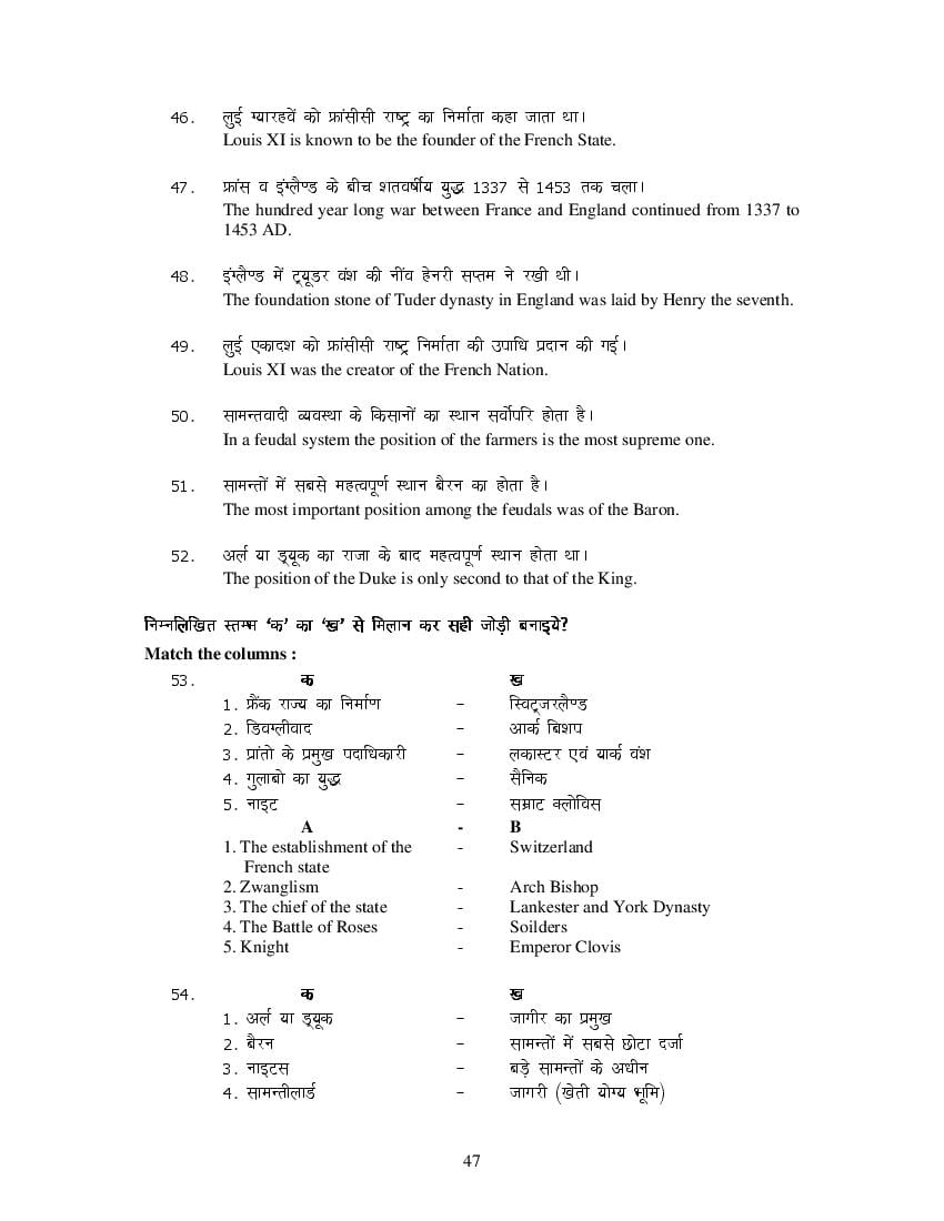 MP Board Class 11 History Question Bank (PDF) – Important Questions