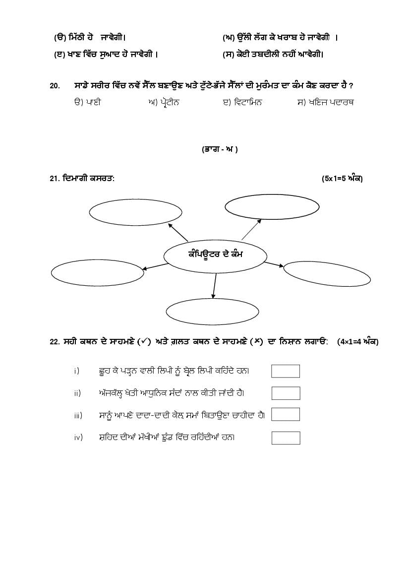 Class 5th, EVS, PSEB