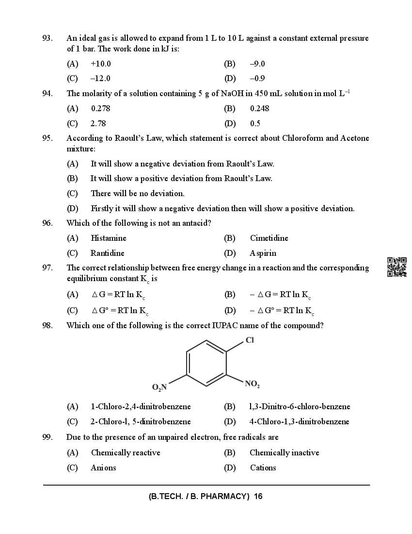 HPCET 2024 Question Paper PDF (B.Tech/B.Pharm, MBA, MCA)