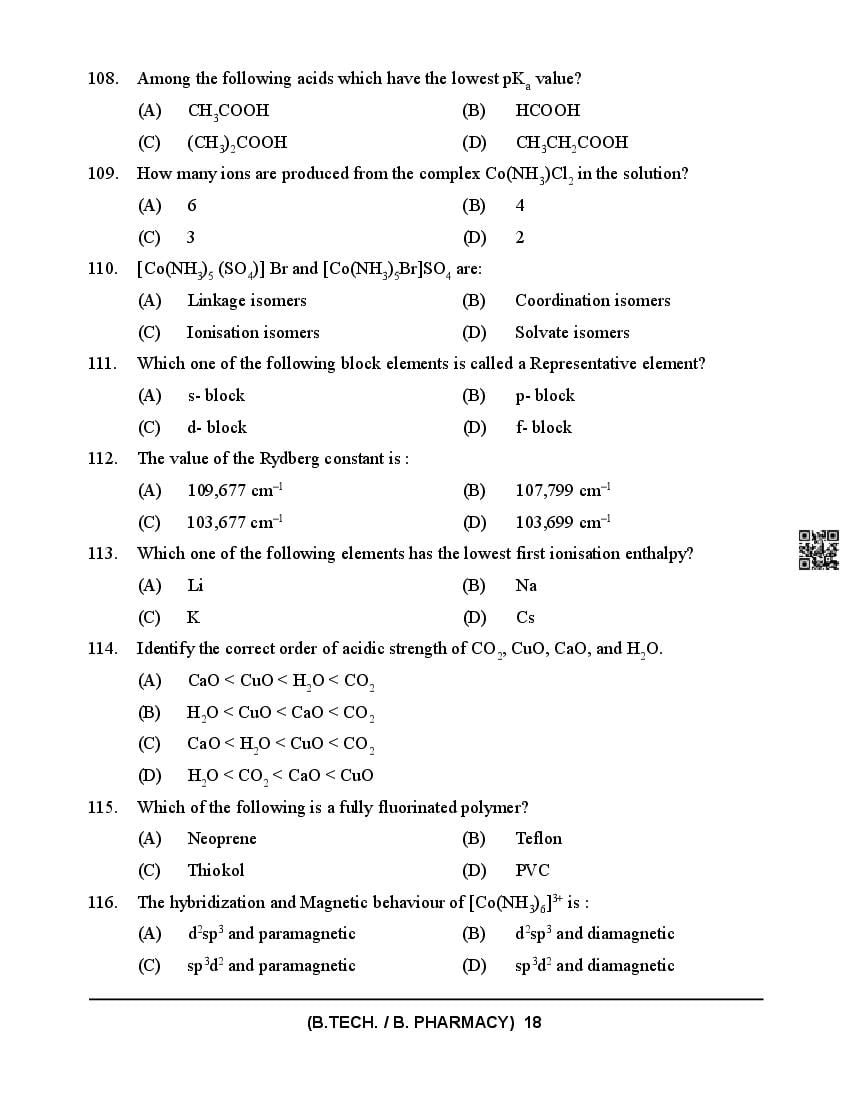 HPCET 2024 Question Paper PDF (B.Tech/B.Pharm, MBA, MCA)