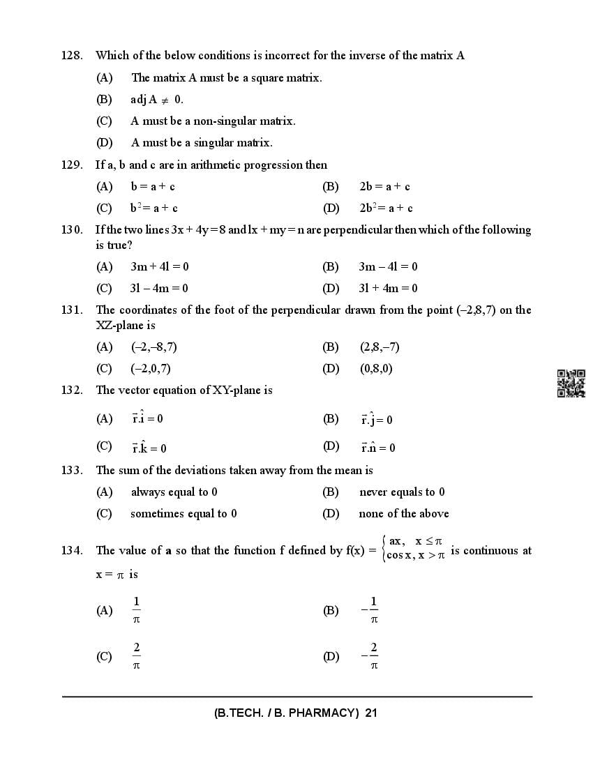 HPCET 2024 Question Paper PDF (B.Tech/B.Pharm, MBA, MCA)