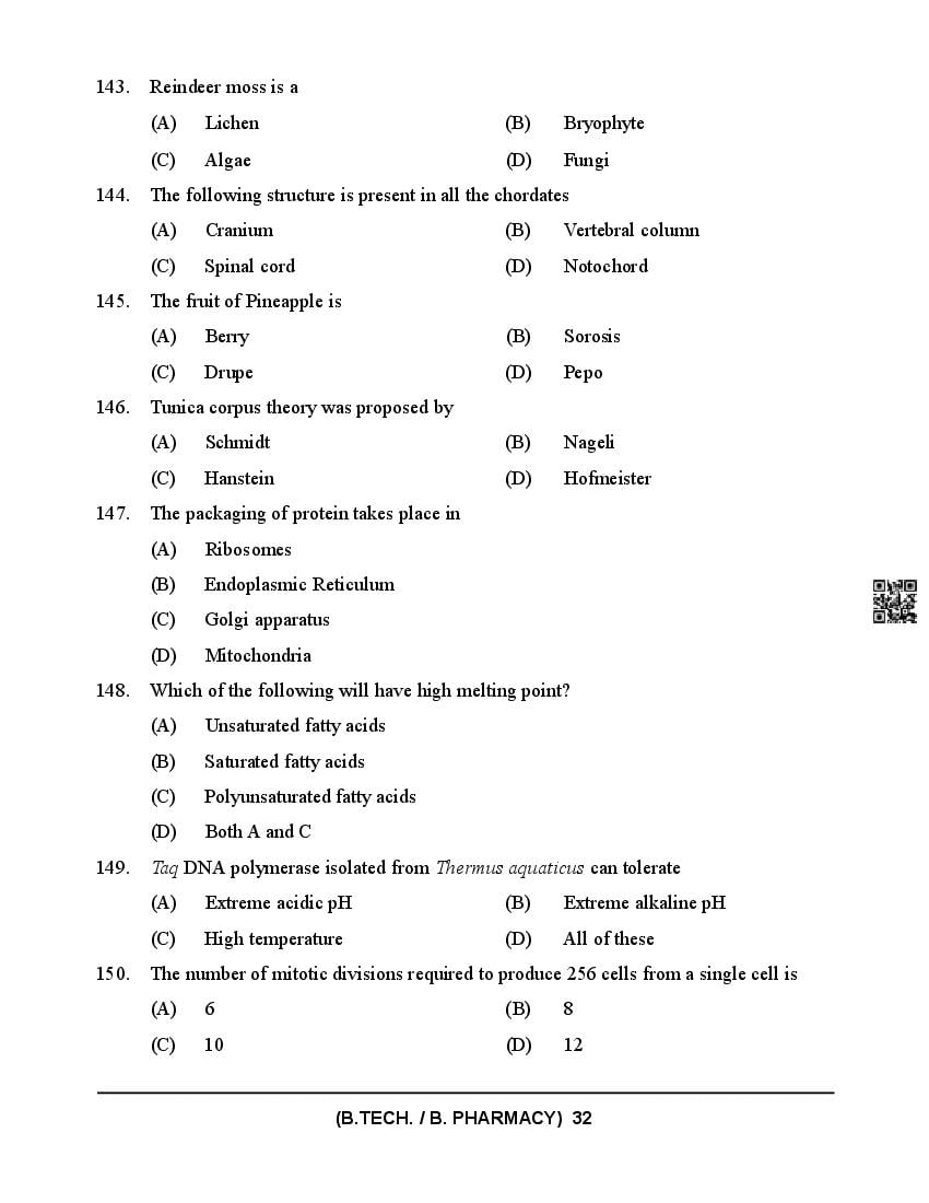 HPCET 2024 Question Paper PDF (B.Tech/B.Pharm, MBA, MCA)