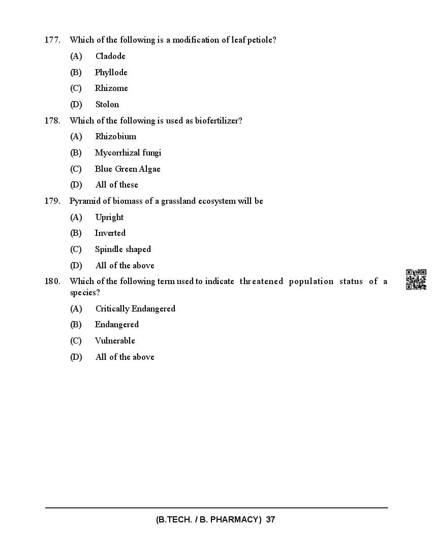 HPCET 2024 Question Paper PDF (B.Tech/B.Pharm, MBA, MCA)