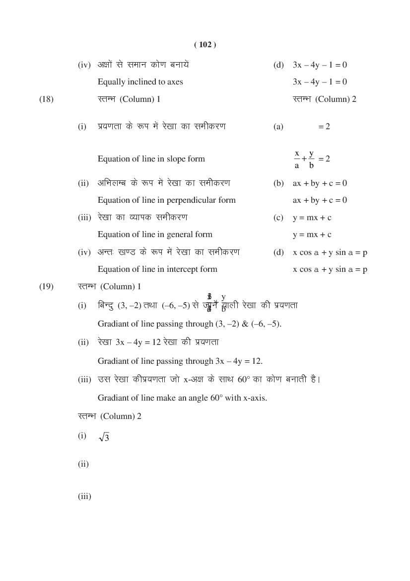 MP Board Class 11 Maths Question Bank (PDF) – Important Questions