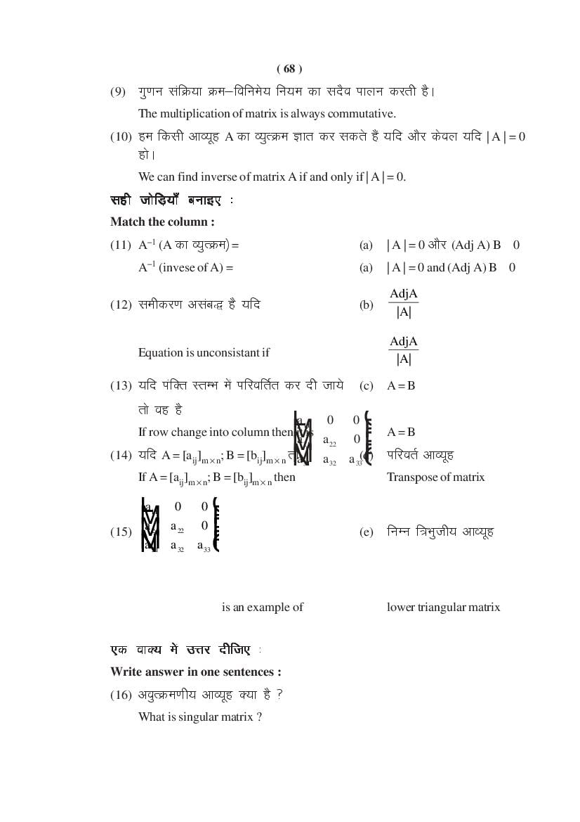 MP Board Class 11 Maths Question Bank (PDF) – Important Questions