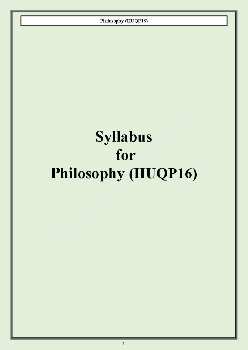 CUET PG 2024 Syllabus Philosophy - Page 1