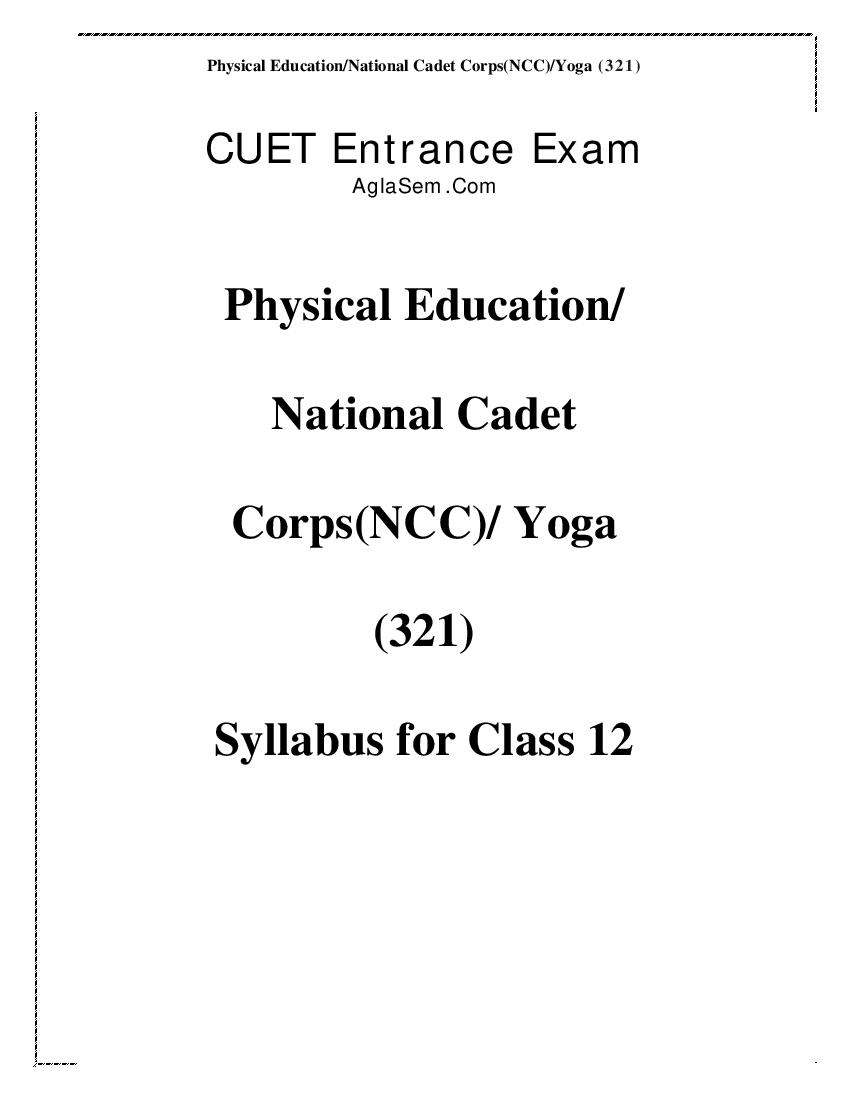 CUET 2022 Syllabus Physical Education - Page 1