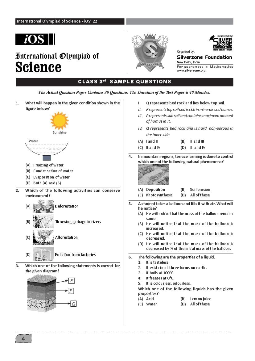 SilverZone iOS Sample Paper 2022 Class 3  - Page 1