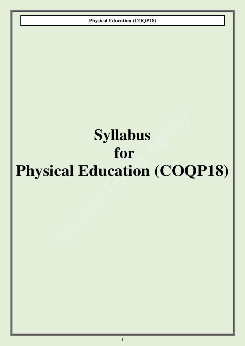 CUET PG 2024 Syllabus Physical Education - Page 1